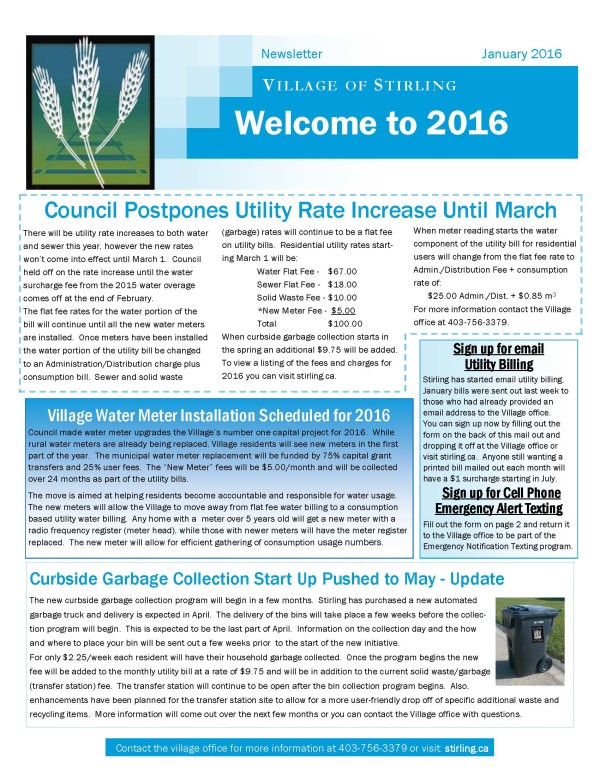 January 2016 Newsletter Page 1