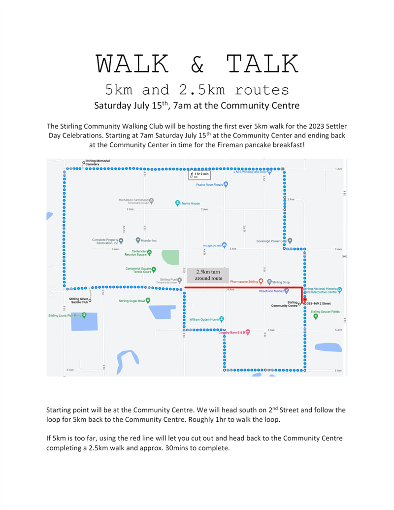 Stirling Walking Club 5k Walk and Talk Routes