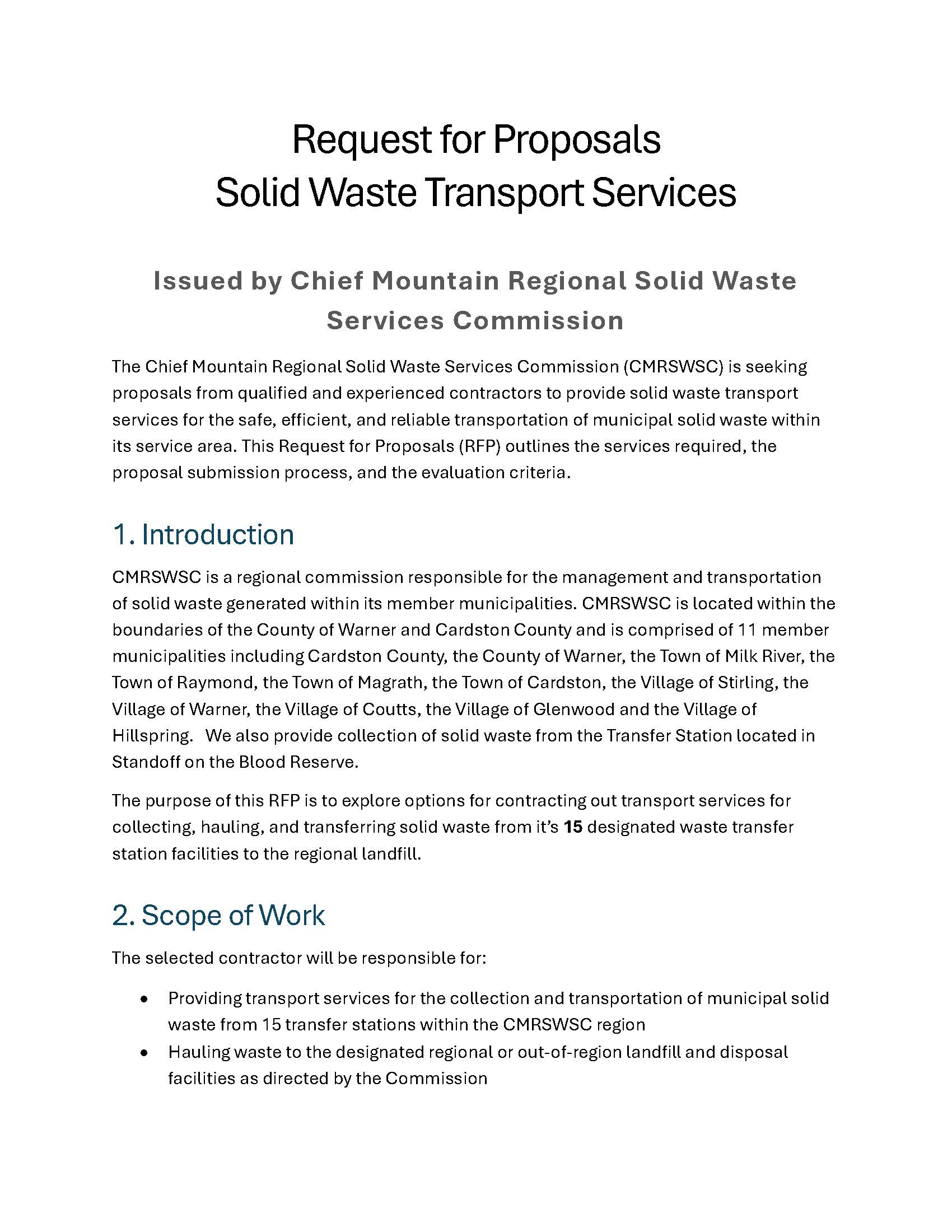 CMRSWSC - RFP - Pg 1