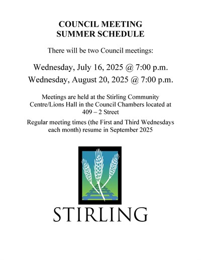 Council Meeting - 2025 Summer Schedule