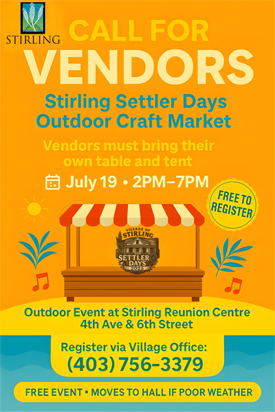 2025 Settler Days Craft Market - Call for Vendors