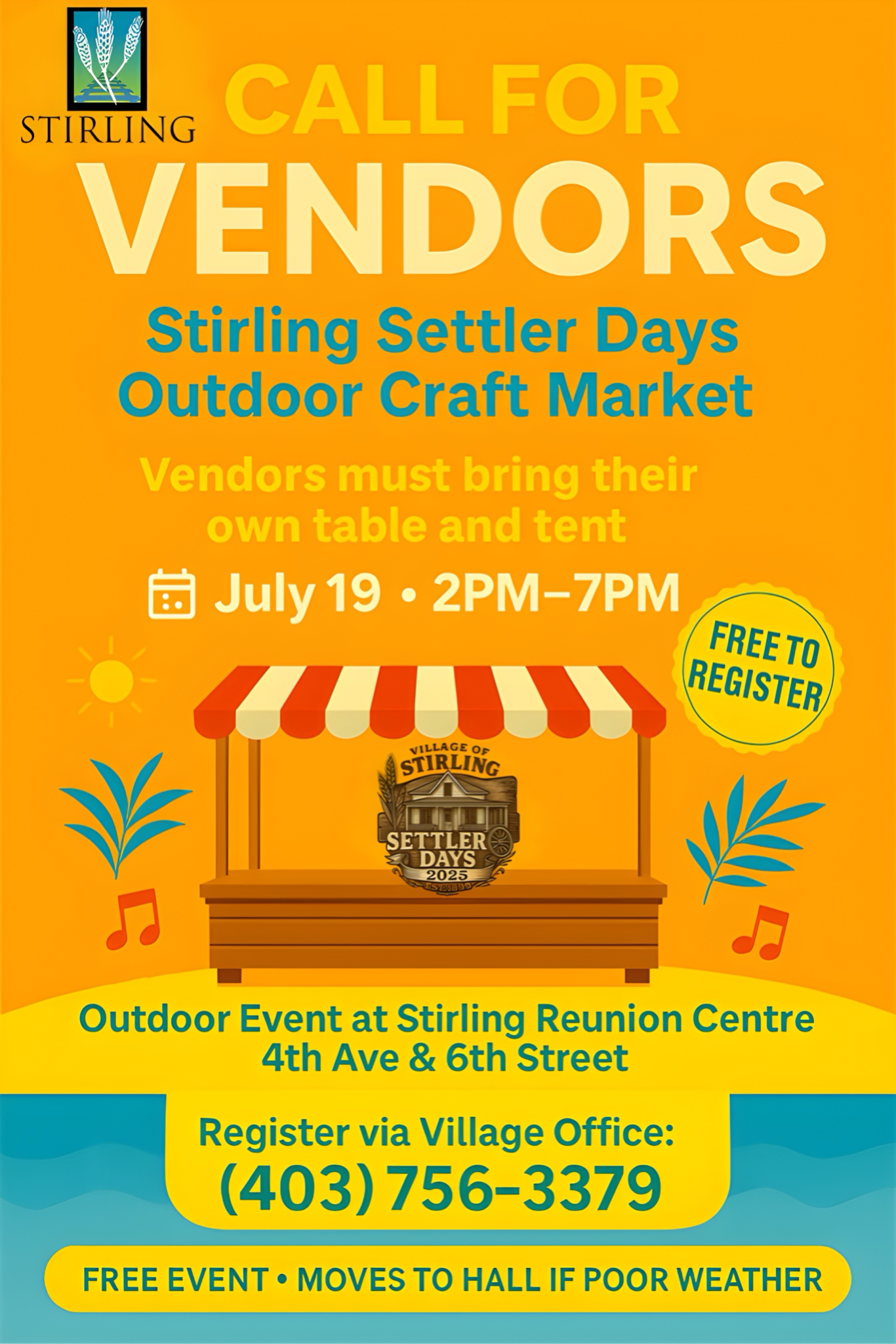 2025 Settler Days Craft Market - Call for Vendors