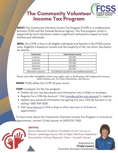FCSS - March Newsletter - The Community Volunteer Income Tax Program