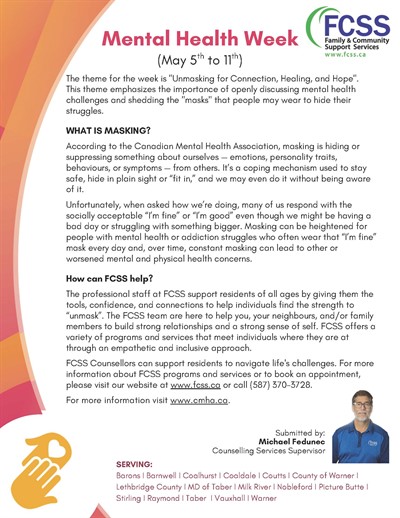 FCSS - May 2025 Newsletter - Mental Health Week
