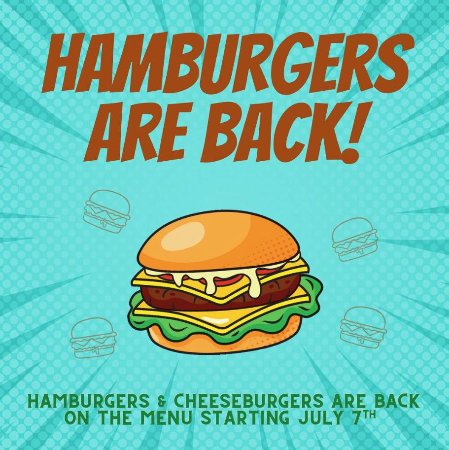 Hamburgers are Back!