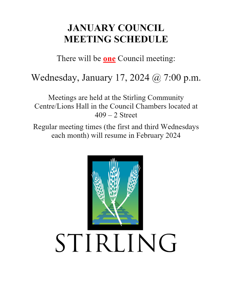 January 2024 Council Meeting Schedule