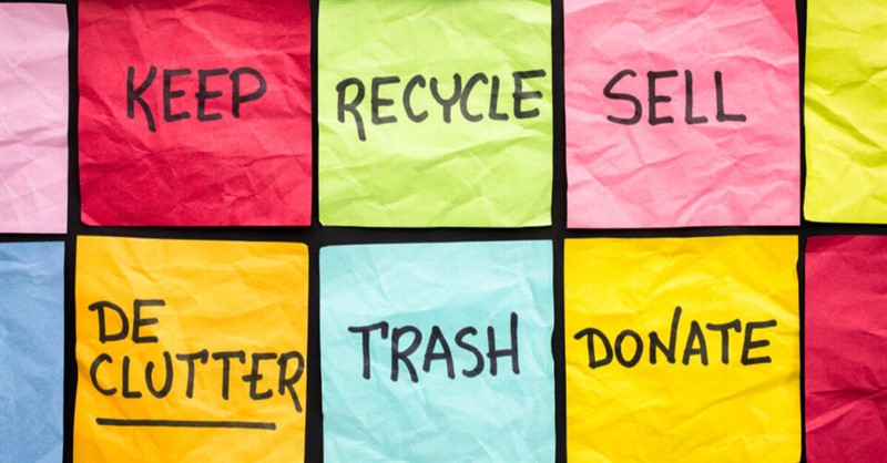 Keep Recycle Sell De Clutter Trash Donate