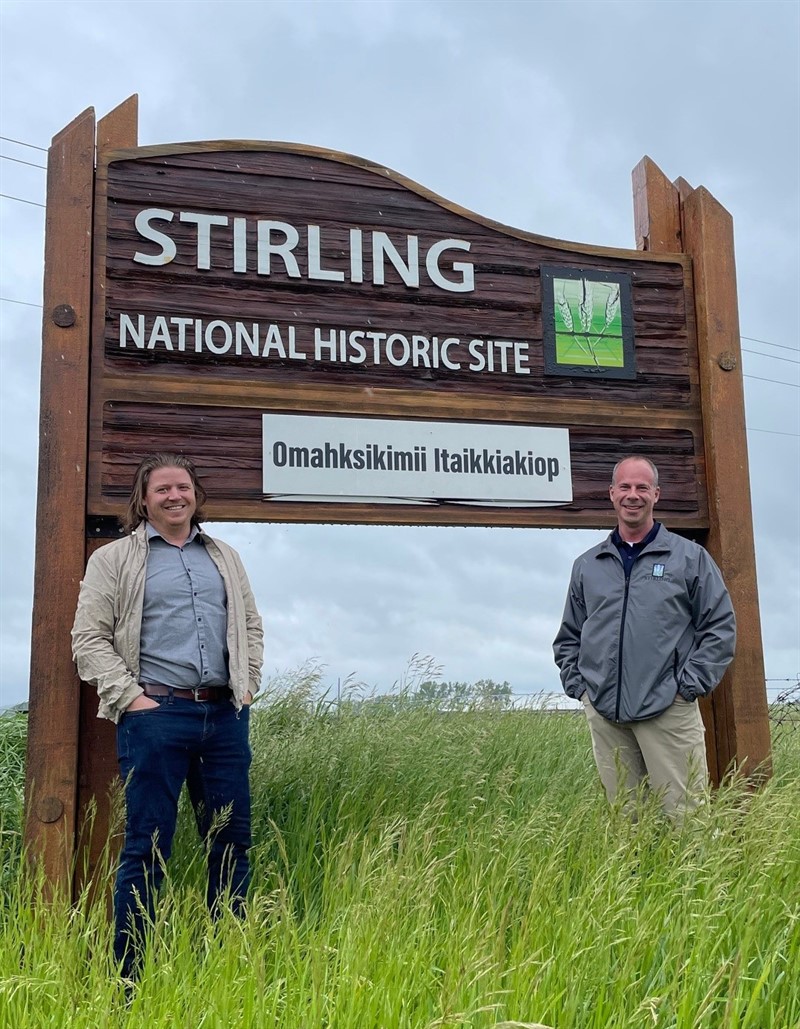 Peter Casurella and Trevor Lewington with Blackfoot Signage