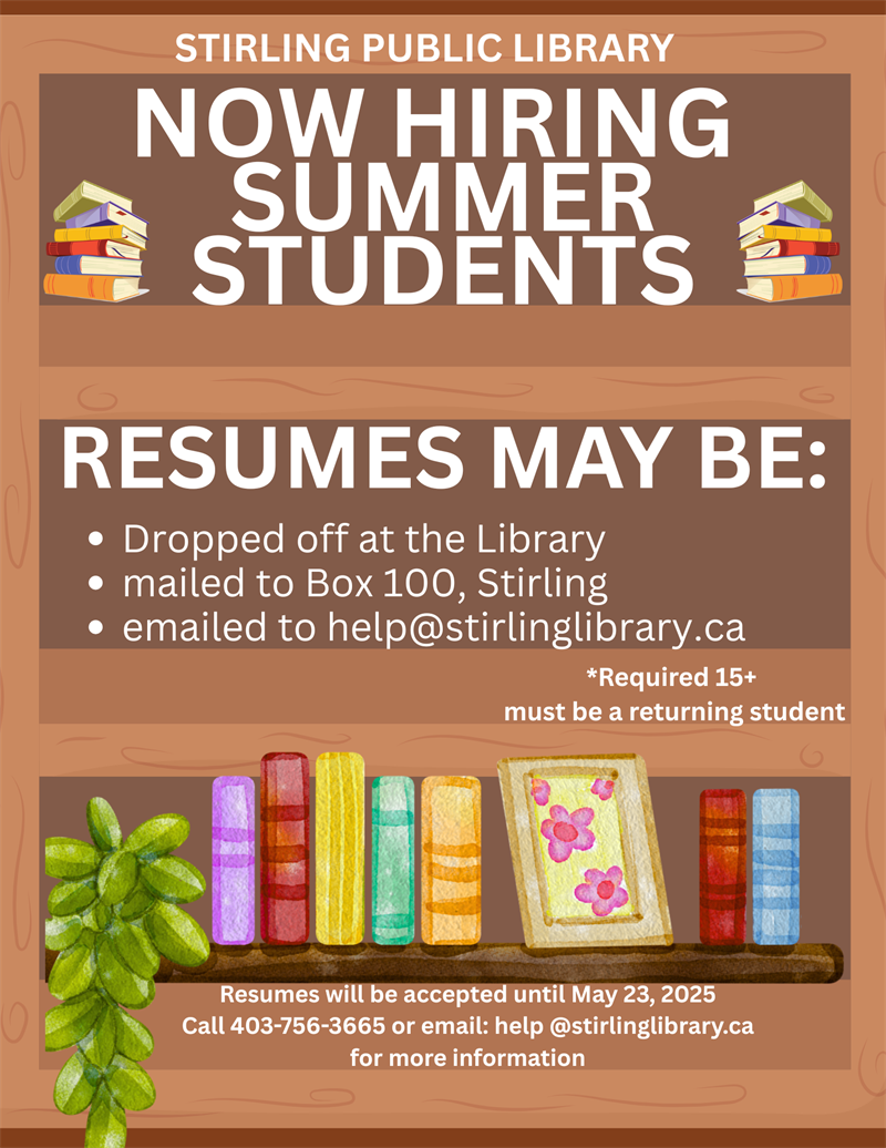 Stirling Library - Now Hiring Summer Students