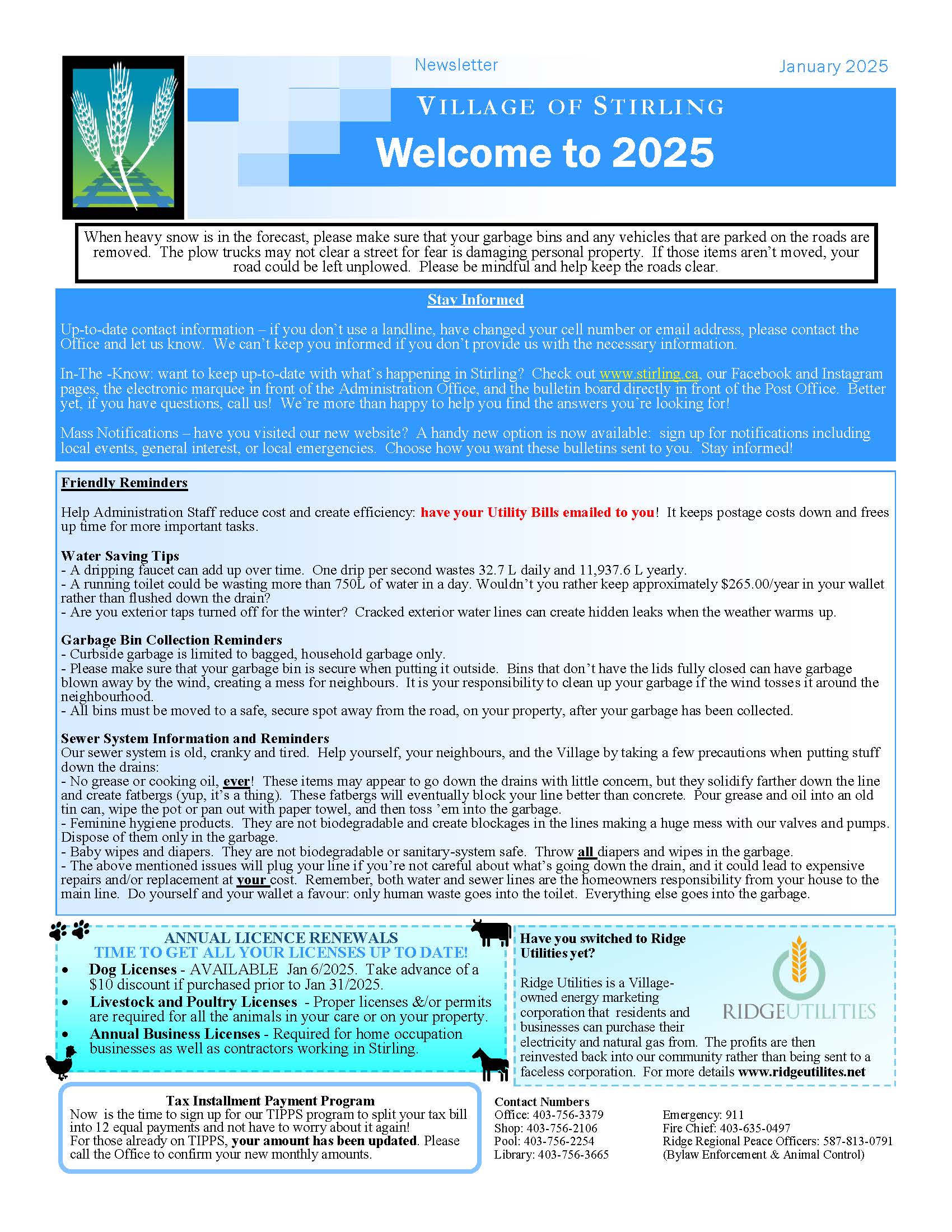 2025 Fees and Charges Newsletter