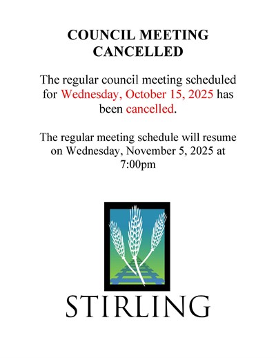 October 15, 2025 Council Meeting - Cancelled