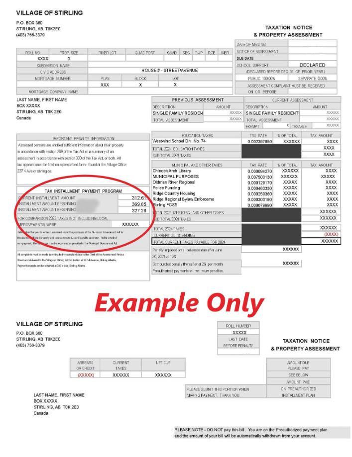 Property Tax Example - No Date