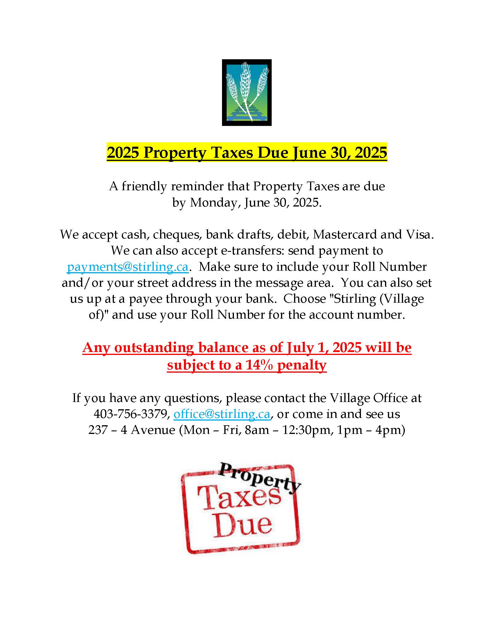 2025 Property Taxes Due