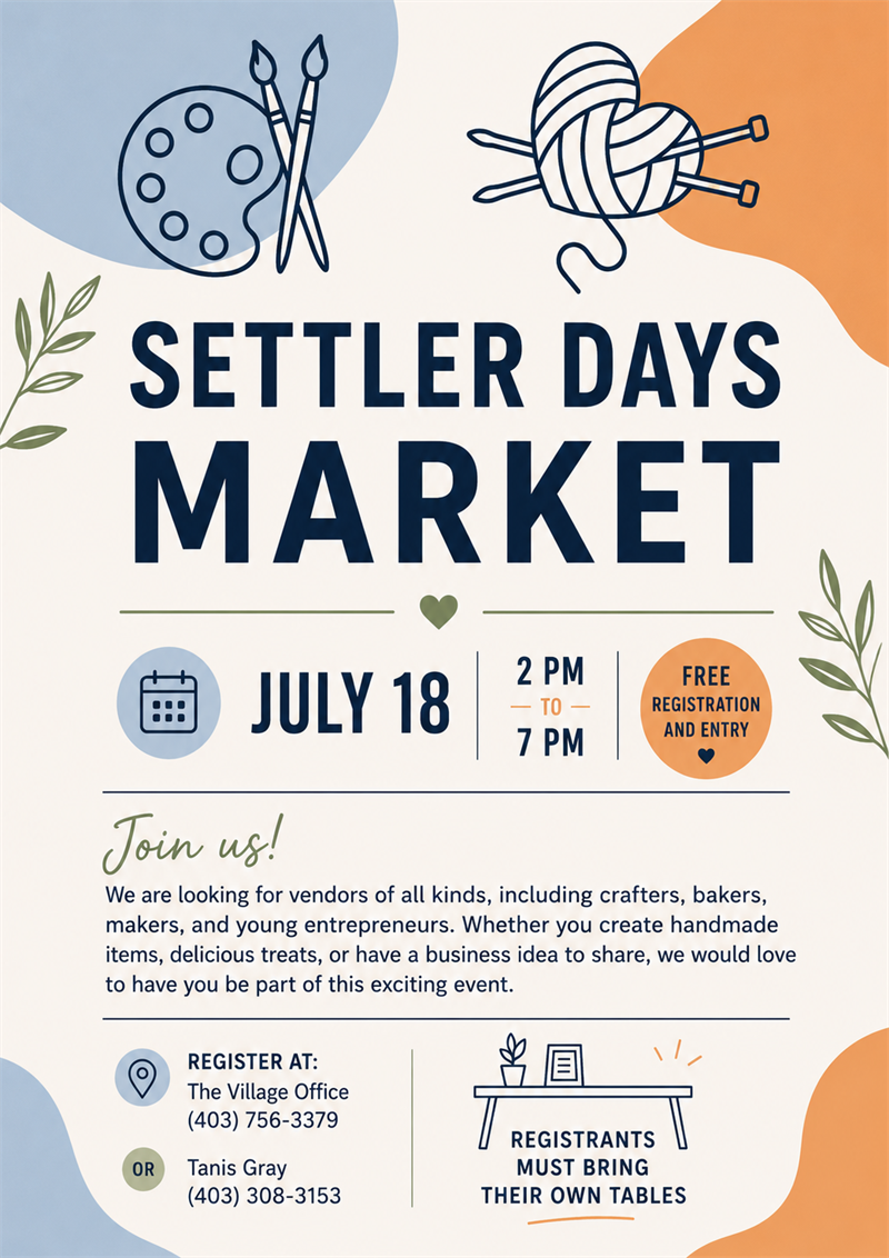 Settler Days Market Poster