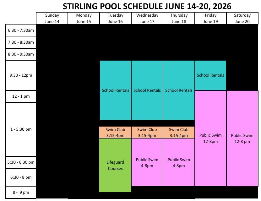 Stirling Pool Schedule