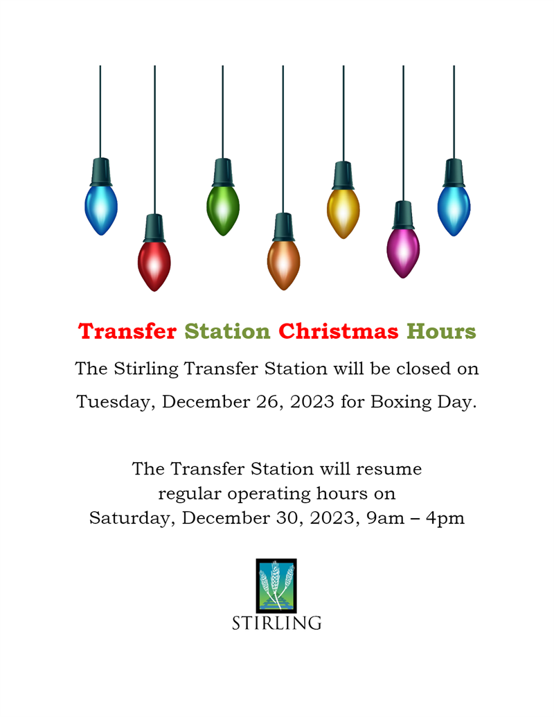 Transfer Station Hours: 2023 Christmas Season